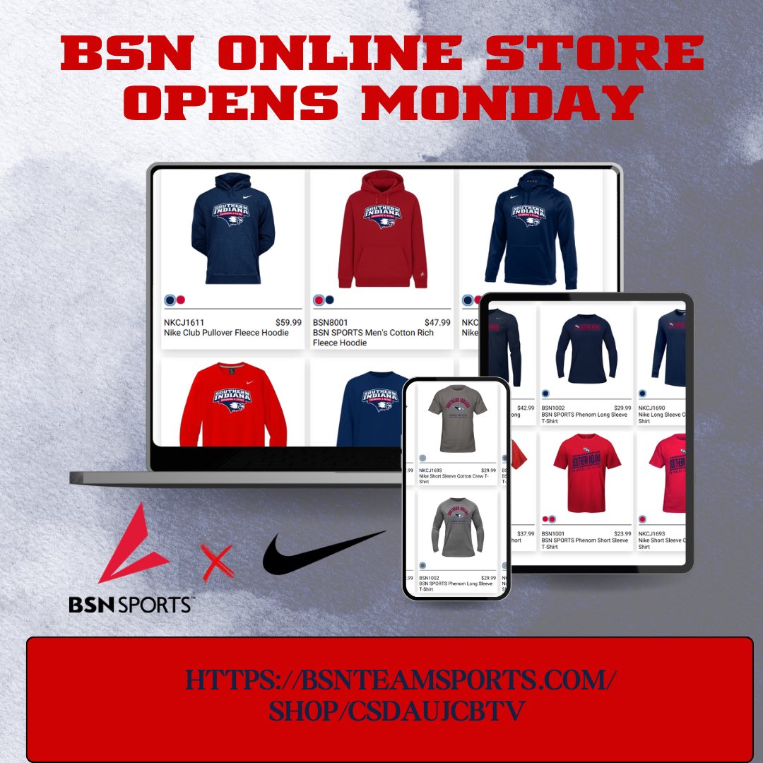 usi_swimdive's tweet photo. 🚨SCREAGLE SWIM/DIVE FRIENDS AND FAMILY🚨
Our BSN Team Store will open Monday, August 5th and will remain open until Monday, August 12th. We will have links posted in our bio and other social media spots beginning Monday. Order Screagle Swim/Dive Exclusives! https://t.co/MC3WOeVHDw