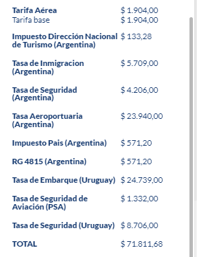 Pabloandresb's tweet photo. @VuelaJetSMART Hermoso la Argentina , te venden un pasaje por $1000 por tramo y te termina costando $71.000 @JMilei arregla esto por favor https://t.co/feqSYDRNq3