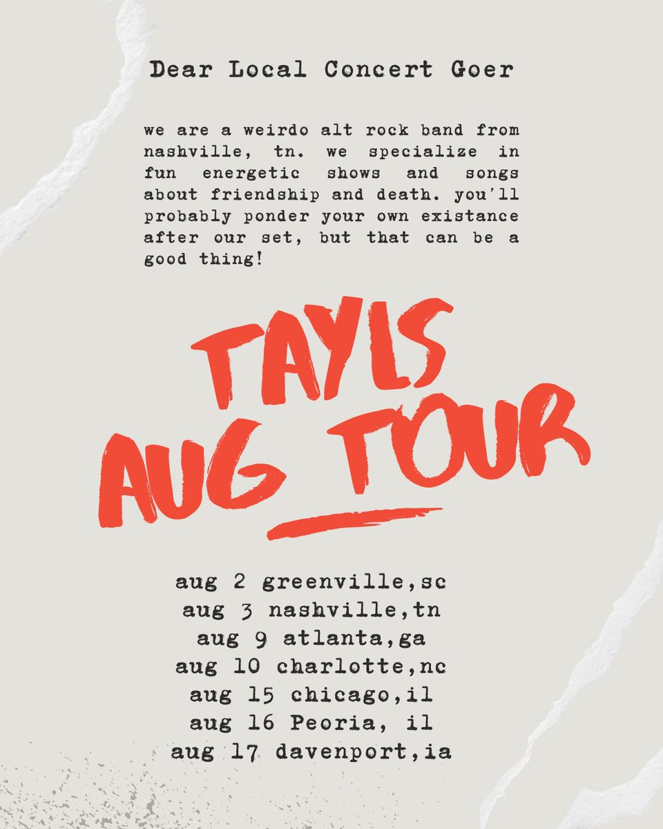 Tour begins tonight in Greenville,SC
First Friday night show at the new Radio Room location