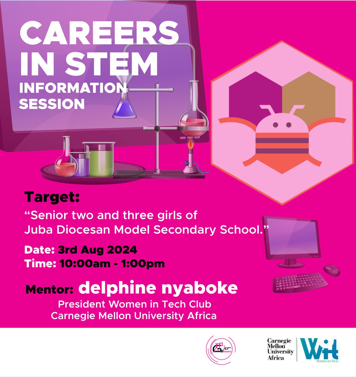 Our first session will feature a STEM career discussion and a software app. dev't demonstration using App Inventor, an open-source tool for creating computer apps. <a href="/delphinenyabo12/">delphine nyaboke</a> from <a href="/CMUAfricaWiT/">WiT Club CMU-Africa</a> will be joining us to lead this session. #WomenInTech #InspiringInclusion