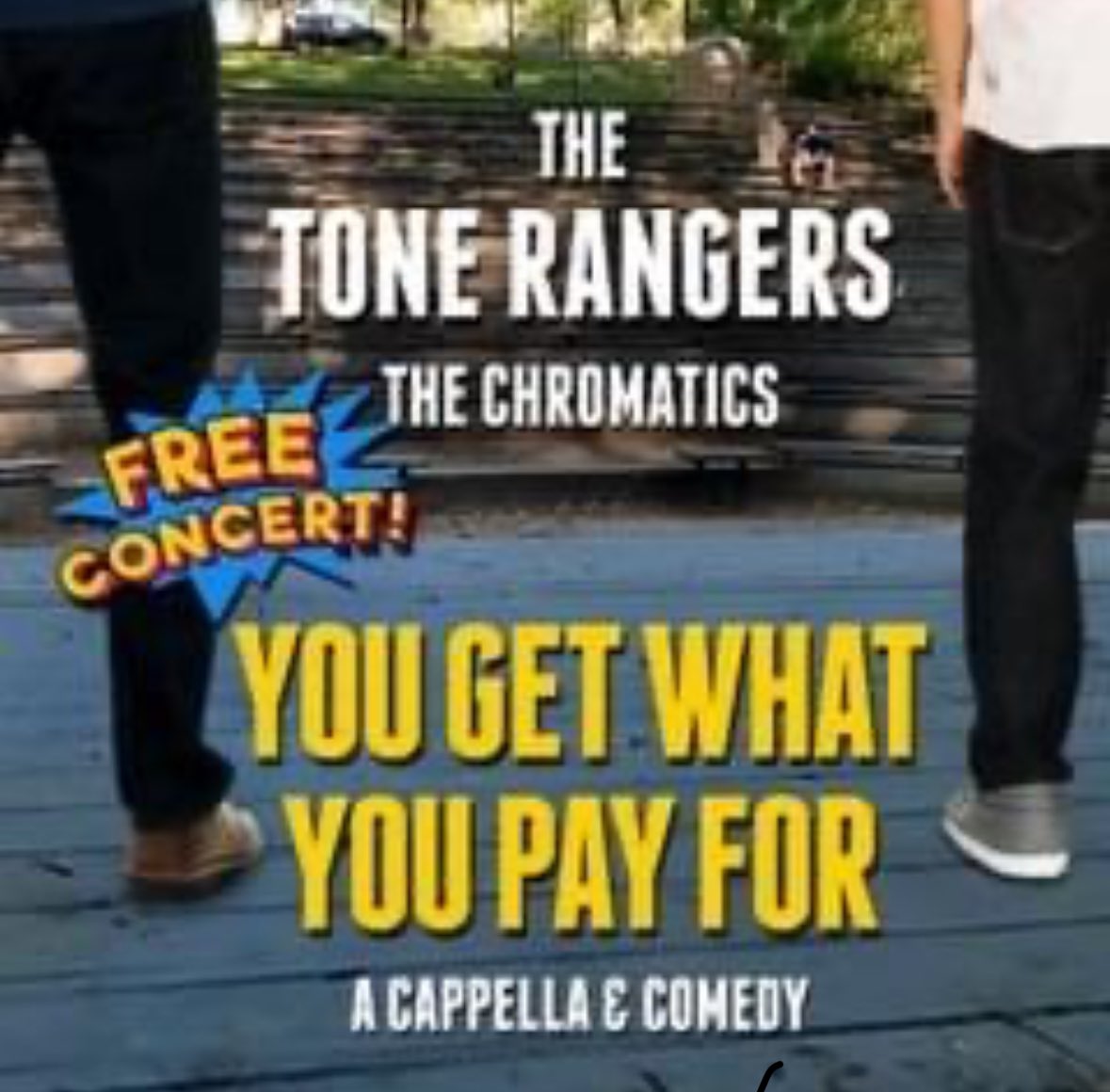 TONIGHT is the final show of the summer!! Don’t miss The Tone Rangers and their special guests, The Chromatics, at 8pm for “You Get What You Pay For” the final show the 2024 summer concert series!