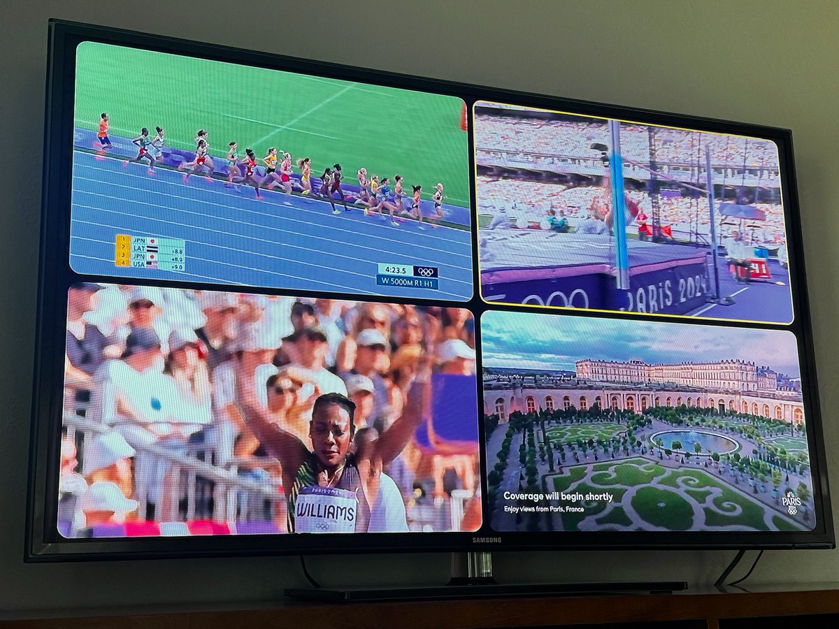 Thank you <a href="/peacock/">Peacock</a> for the Track &amp; Field Multi View 🙏 #Olympics