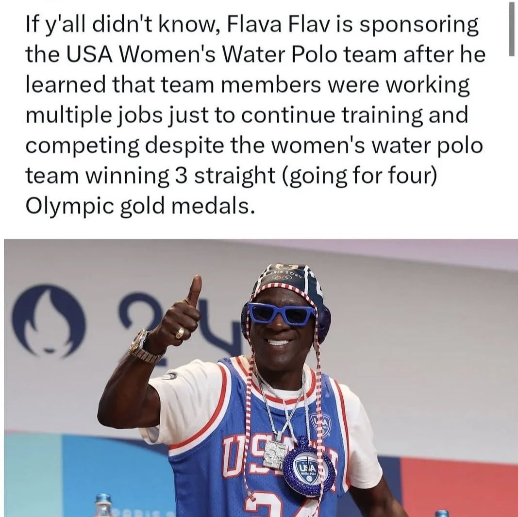 MissIn4med's tweet photo. Flava Flav

The true 2024 Olympics breakout star!! ⭐️ 

"Yeah, boyeeeeee!" https://t.co/wnKPgIeqfE