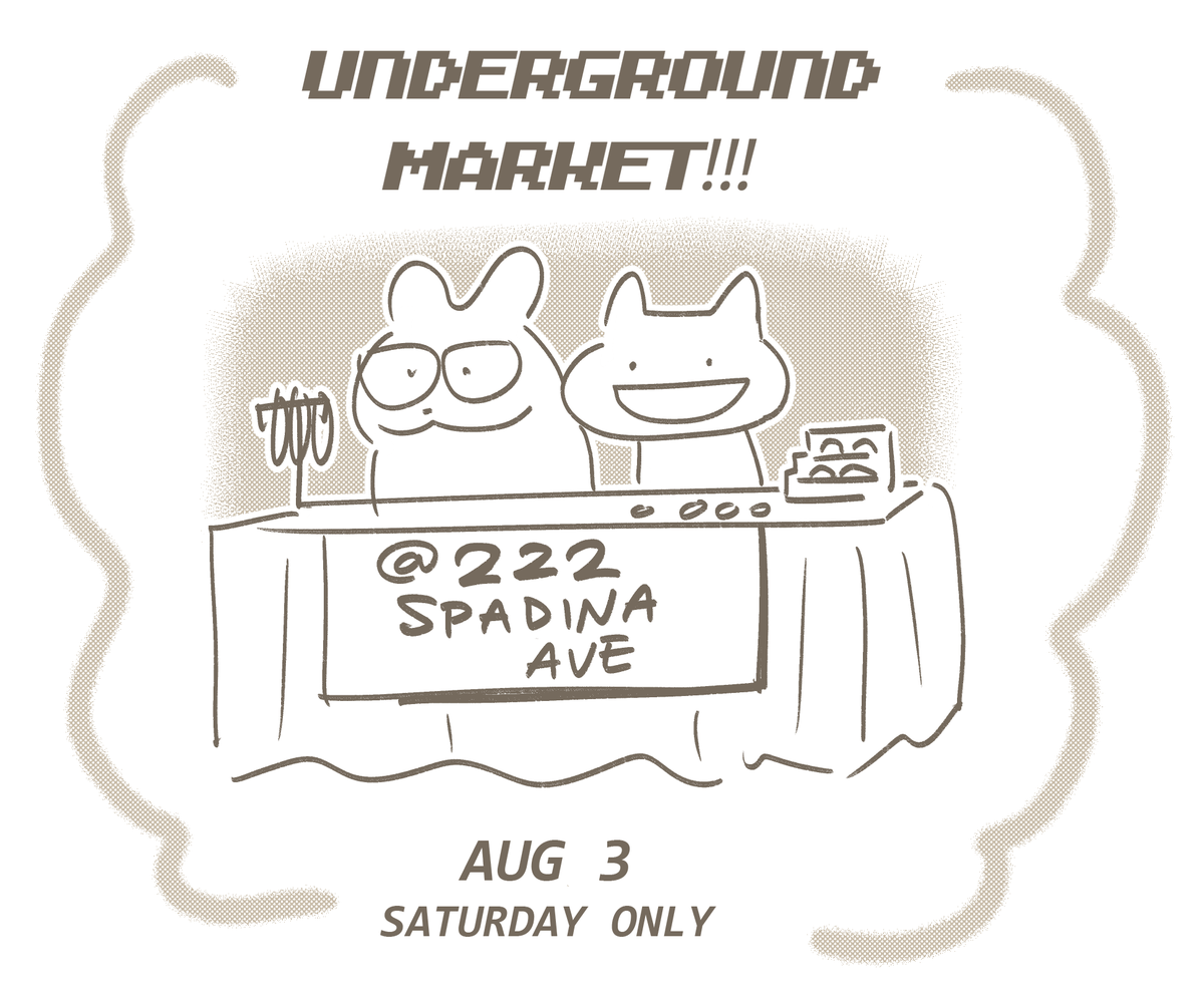 me and @/snail_png are tabling at 222 underground market this saturday aug 3 (TOMORROW!!!) at the chinatown centre mall!! 

im selling stickers, charms, and some small prints and colin is selling his handmade jewlery pieces :3 come say hi! 