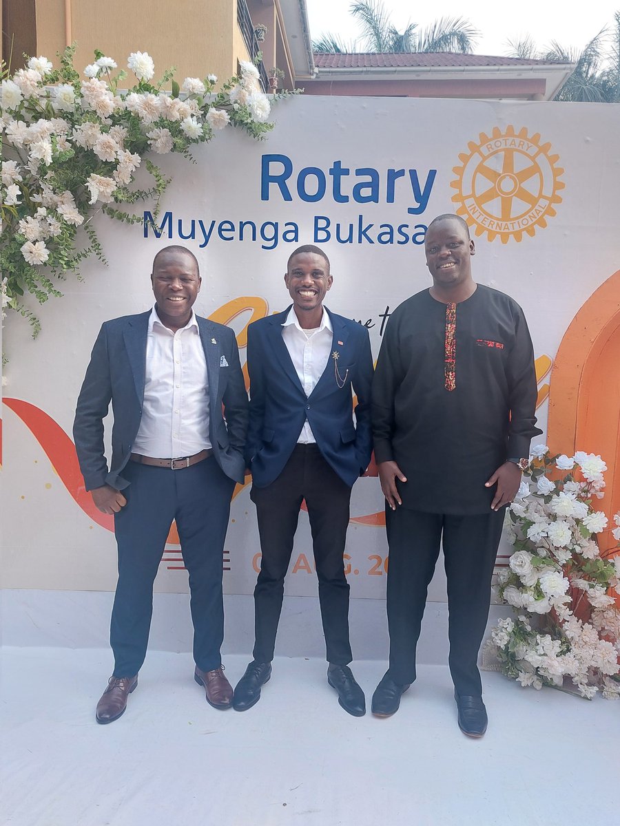 RCEntebbe's tweet image. Our President Andrew Ochan led a team to celebrate our friends from RC Muyenga Bukasa at their charter night.