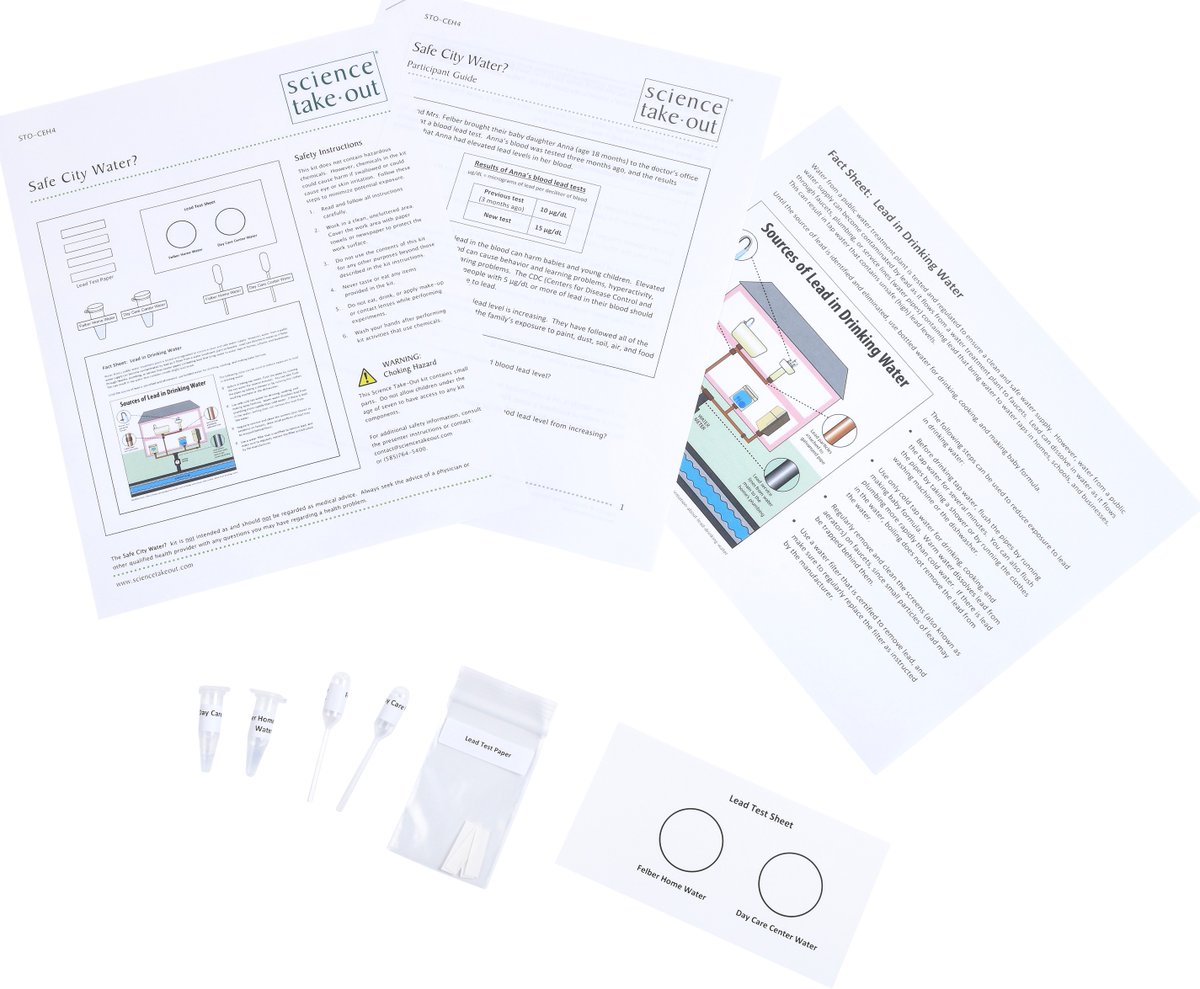 Here's another kit to highlight for #WaterQualityMonth.  💧

Safe City Water - Test simulated #water samples for lead. Identify health risks associated with #lead in drinking water. Learn about ways to reduce lead exposure from tap water.
⬇️
sciencetakeout.com/product/safe-c…
