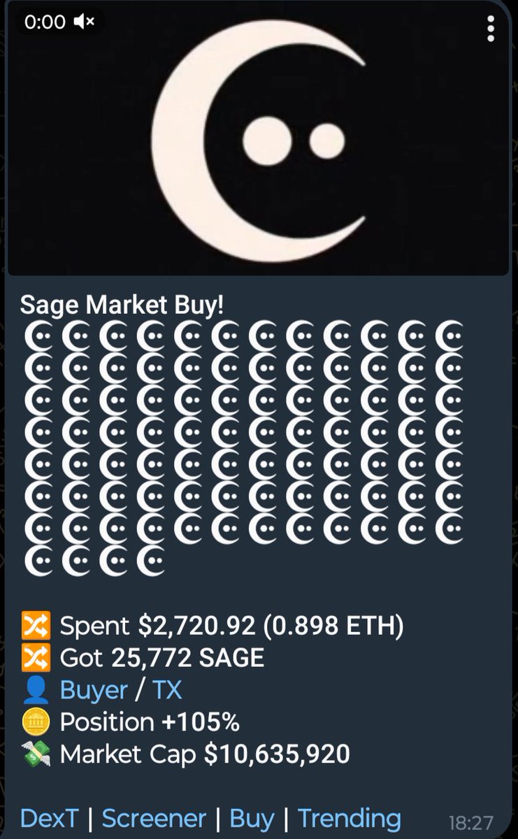 $SAGE now at 10mil hope you paying attention. This tech is not anything ive seen before. First mover in its field - i reckon $SAGE only just learned how to walk and we will see when it learns to run.