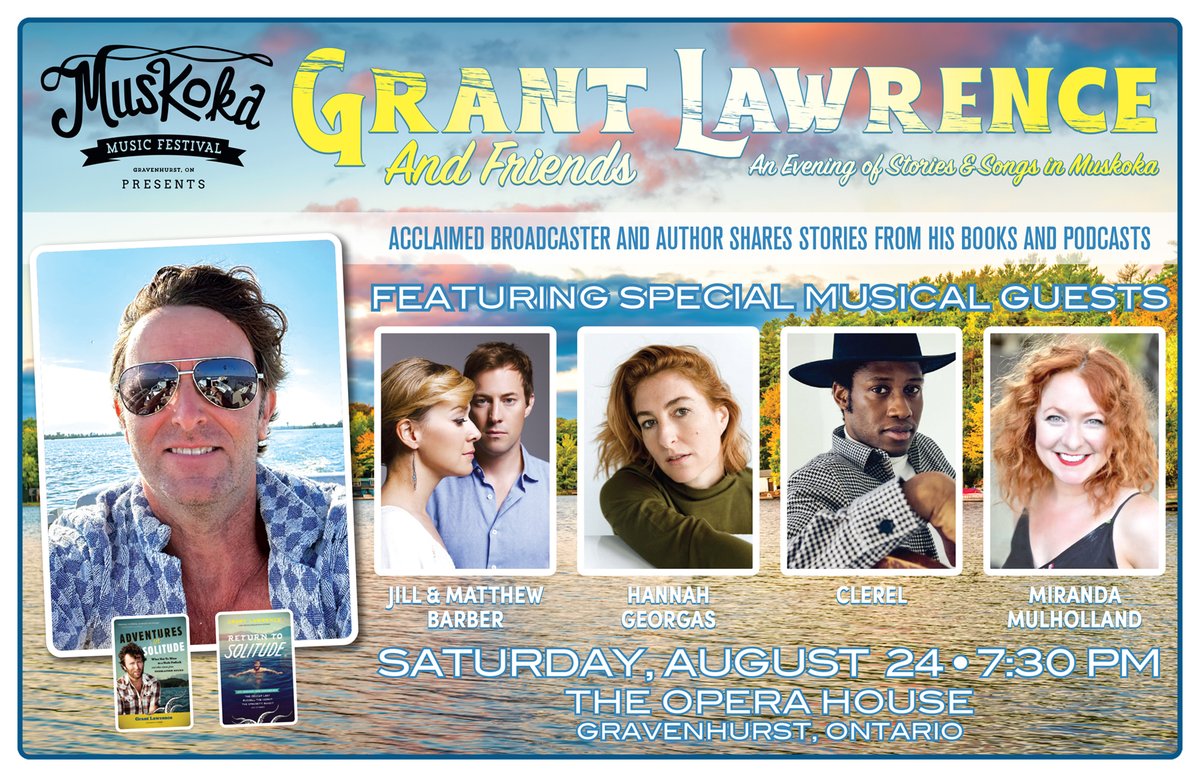 My first-ever #Ontario show! What a line up! ROAD TRIP TO MUSKOKA?!? Tickets: tickets.gravenhurst.ca/TheatreManager…