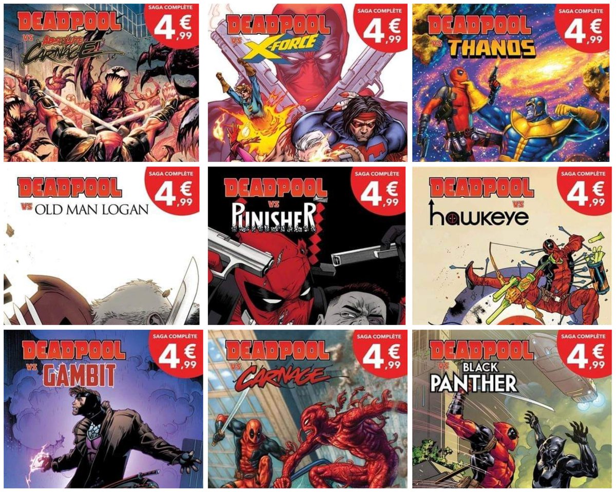 OV2PUC's tweet photo. J'ai cédé pour le versus Old Man Logan et Hawkeye aujourd'hui. Les deux seuls récits encore inconnus. Pour 5 balles, le bénéfice risque est tout vu. Vous avez (vous allez) craqué(er) pour lesquels de votre côté ?
#comics #Deadpool #prixmini https://t.co/K5ZA3eqsXs