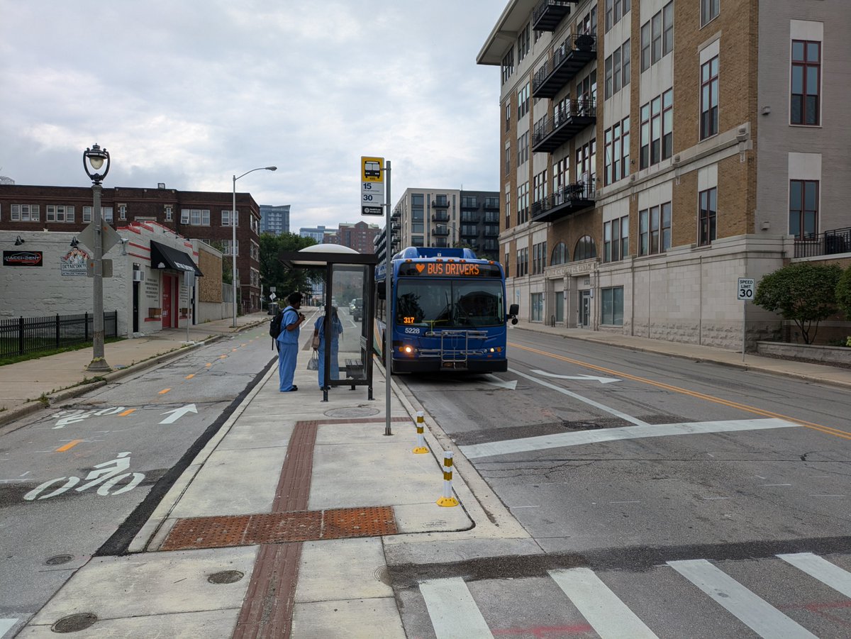 Have you seen our new bus boarding islands on Van Buren? They were designed in collaboration with our friends <a href="/RideMCTS/">RideMCTS</a> . This new bus stop design is not only safer and easier for transit riders, but it also helps with traffic flow, creating safer streets for everyone.