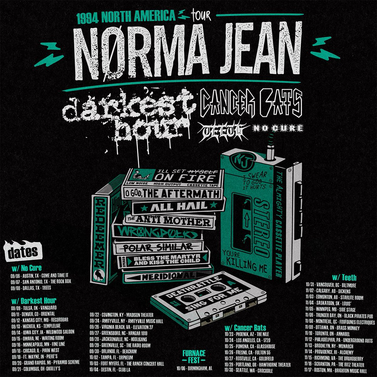 ＮＯＲＭＡＪＥＡＮ  /  ＤＡＲＫＥＳＴＨＯＵＲ ／ ＣＡＮＣＥＲＢＡＴＳ ／ ＴＥＥＴＨ ／ ＮＯＣＵＲＥ 
★ １９９４ Ｎ．Ａ．
NORMAJEANNOISE.com
