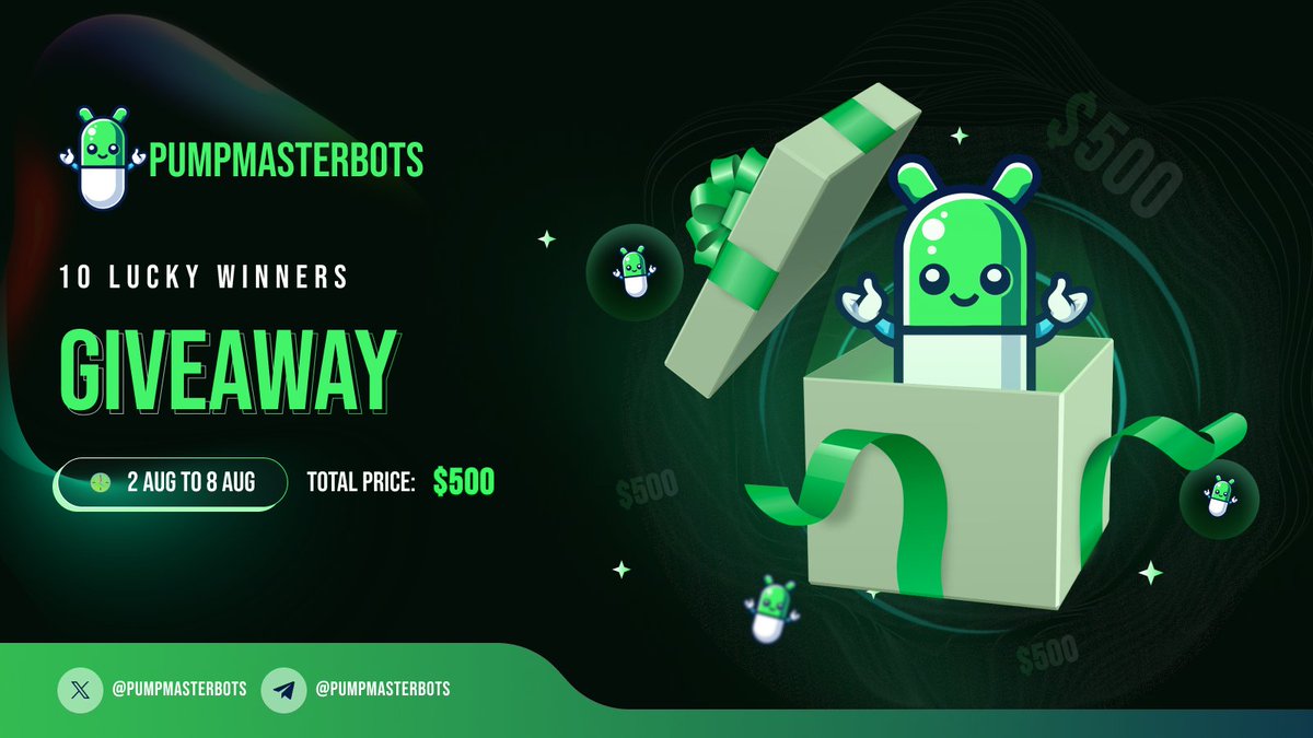 PumpMasterBots's tweet photo. 📢 Exciting News! 

To celebrate our 2-month milestone, we’re giving away $500 to 10 lucky winners! 🌟

🔗 Enter the Giveaway Here: https://t.co/LdT1I8vo3e

📅 Competition Duration:
2nd August - 8th August

Don't miss out on this chance to win! 🚀✨

#pumpfun #pumpmasterbots #pumpbump #pumpfun_microbuys