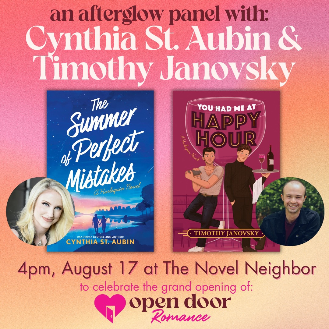 Harlequin Books (@harlequinbooks) on Twitter photo Join <a href="/novelneighbor/">The Novel Neighbor</a> on August 17th to celebrate the launch of Open Door Romance and spend an afternoon with #AfterglowBooks authors Timothy J. Janovsky & <a href="/CynthiaStAubin/">Cynthia St. Aubin</a>. bit.ly/4cZ1kfQ Join <a href="/novelneighbor/">The Novel Neighbor</a> on August 17th to celebrate the launch of Open Door Romance and spend an afternoon with #AfterglowBooks authors Timothy J. Janovsky & <a href="/CynthiaStAubin/">Cynthia St. Aubin</a>. bit.ly/4cZ1kfQ