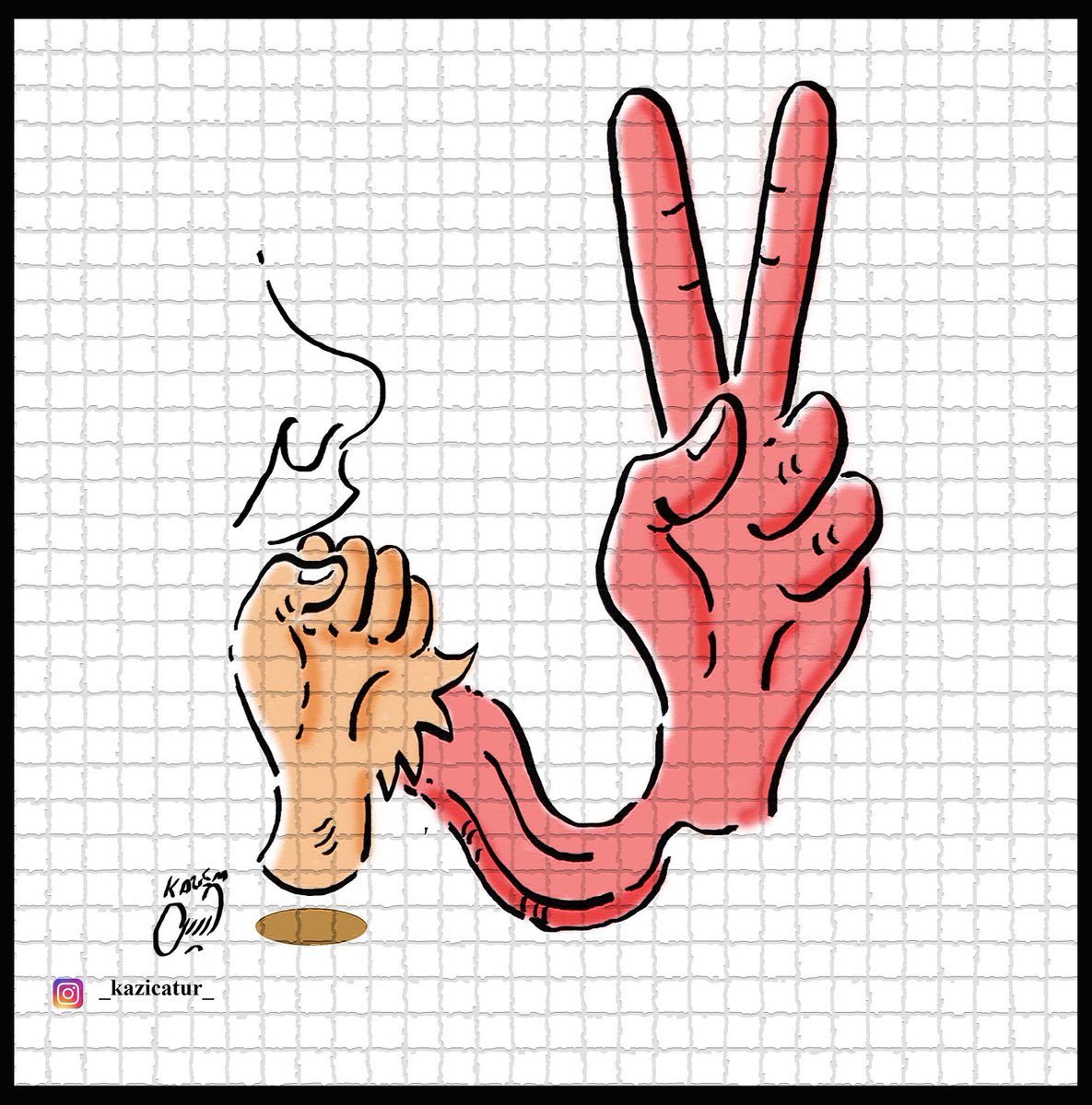 kazicature's tweet image. #cartoon
#body_language
#کاریکاتور