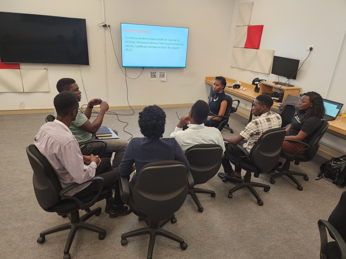 AceUganda's tweet photo. "@RIFMakerere is dedicated to transforming researchers' ideas into tangible proof-of-concept projects, paving the way for larger-scale funding opportunities."~Ronald Maseruka. 
Fruitful discussion with @maseruka82, MakRIF official  about our funded VR project during his visit. https://t.co/2pTYoIQHkQ