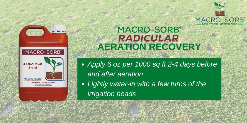 Accelerate aeration recovery without high rates of Nitrogen.  Add Macro-Sorb Radicular, Macro-Phite, and Macro-Si to your aeration recovery program. Get the info here:  bit.ly/AerationRecove…