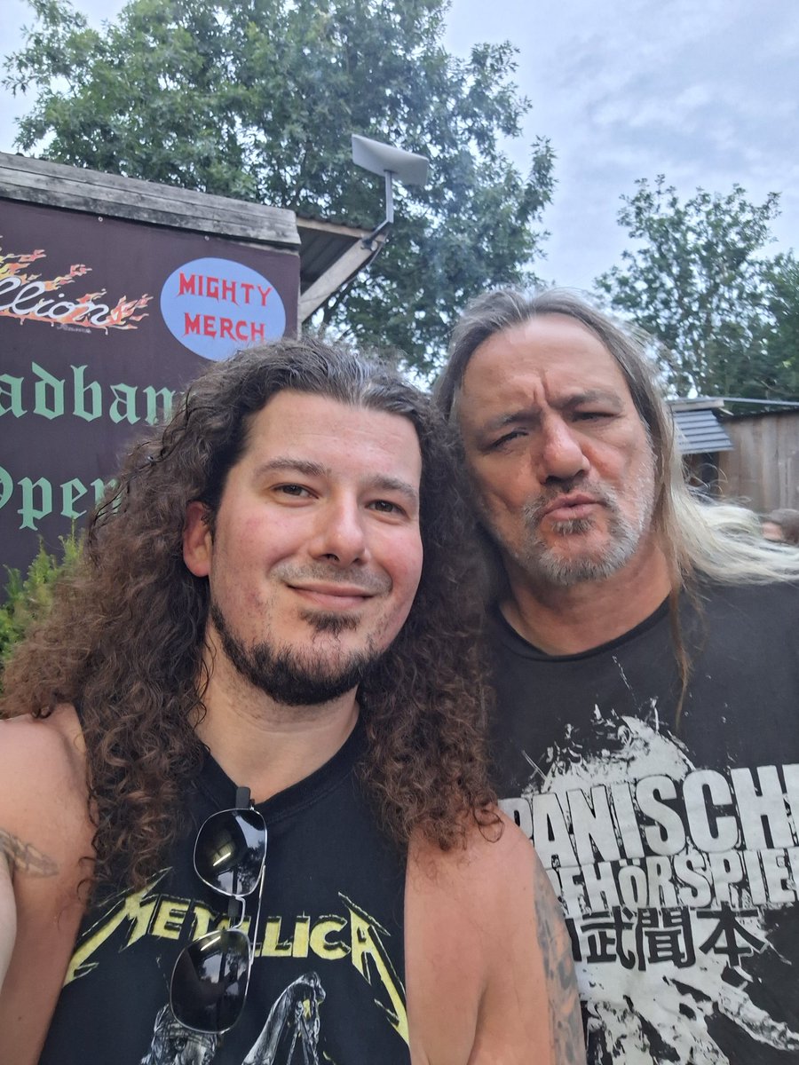 #thrashbackthursday - was great to meet Tom Angelripper from German thrash legends SODOM at Headbangers Open Air last week - they absolutely crushed it! 🤟
.
.
THE SAW IS THE LAW!!
.
.
<a href="/gamabomb/">GAMA BOMB</a> 
.
#TBT #ThrowbackThursday #ThrashMetal #sodom #sodomband #tomangelripper #gamabomb