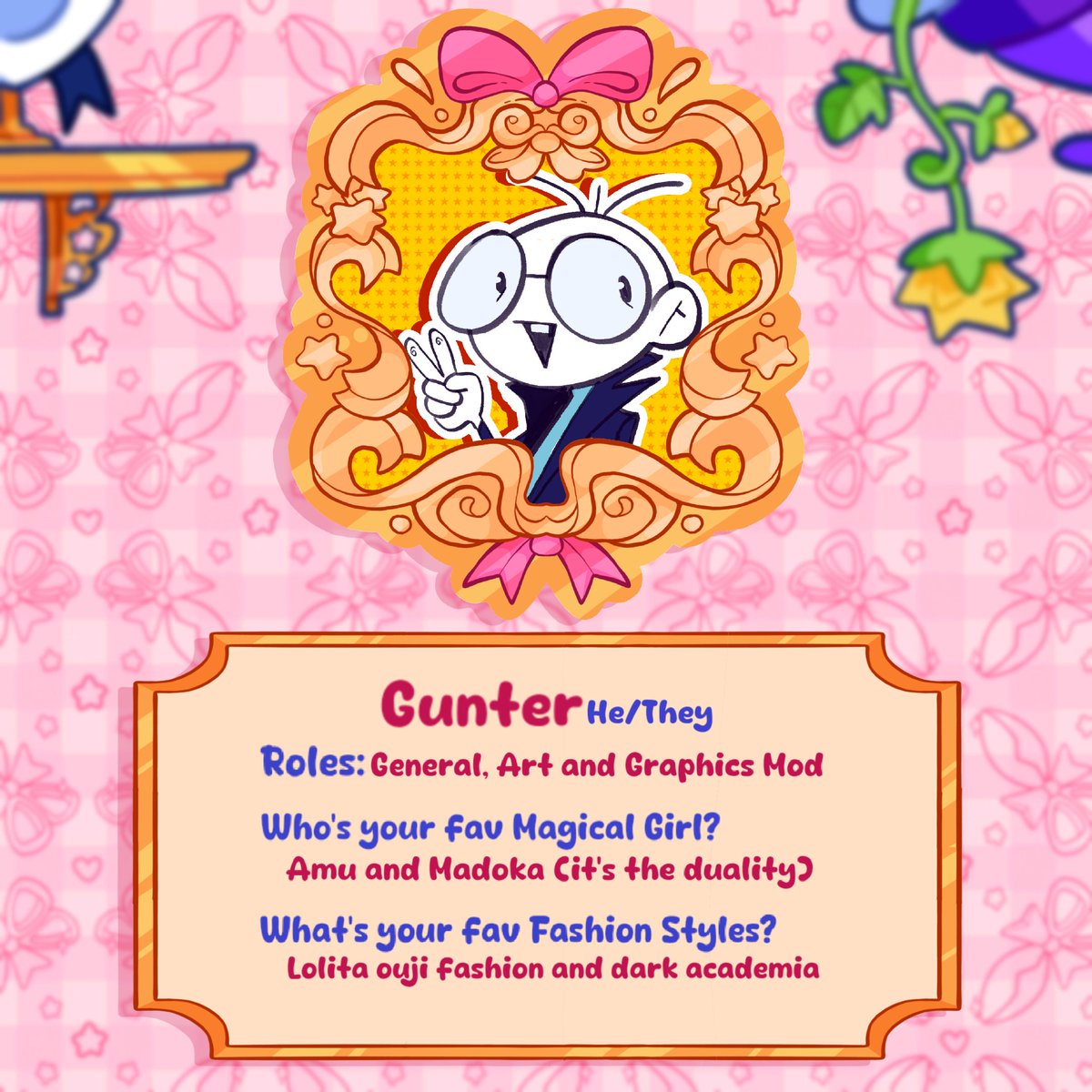 PrettyWittyZine's tweet photo. 🔔Meet our Magical Mods🔔

this is @_justgunter , Our General, Art and Graphics mod ₊˚⊹♡ https://t.co/mopQYIGAVG