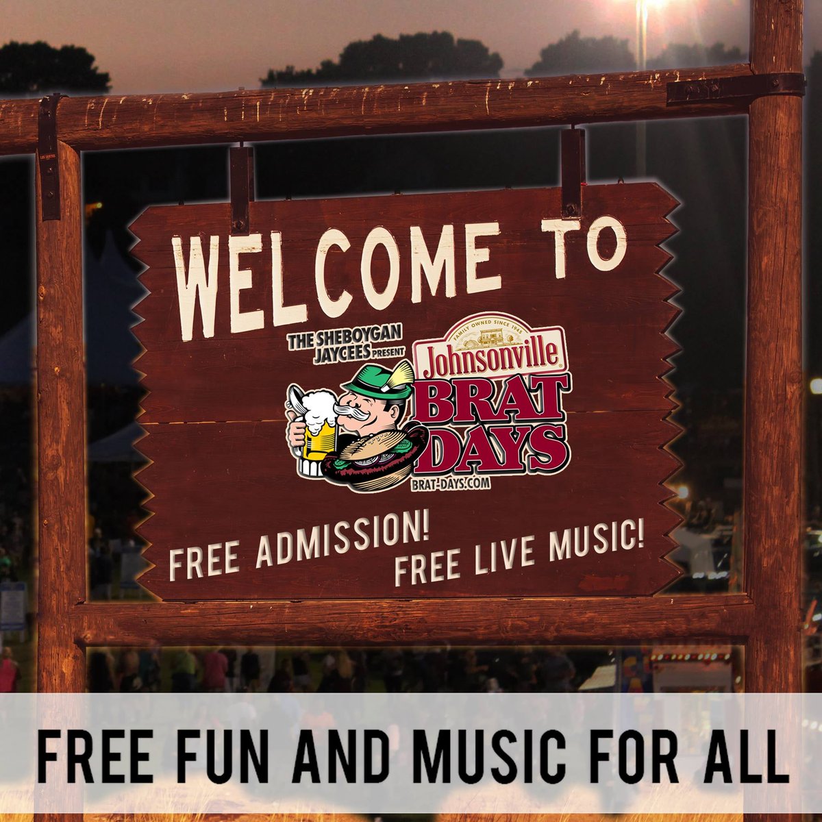 🆓 #BratDays begins TODAY at 5:00pm! Free admission &amp; free live music!
👉 View the lineup at brat-days.com/lineup
🚌 Check out our FREE shuttle: brat-days.com/shuttle