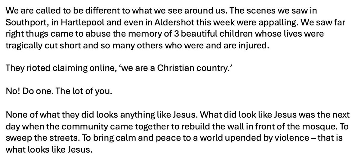 AndyFitchet's tweet photo. Part of my sermon for Sunday. 
Where those who seek to use the Christian heritage of our nation to divide us against each other, I have two simple words: do one. https://t.co/1RytdzBdua