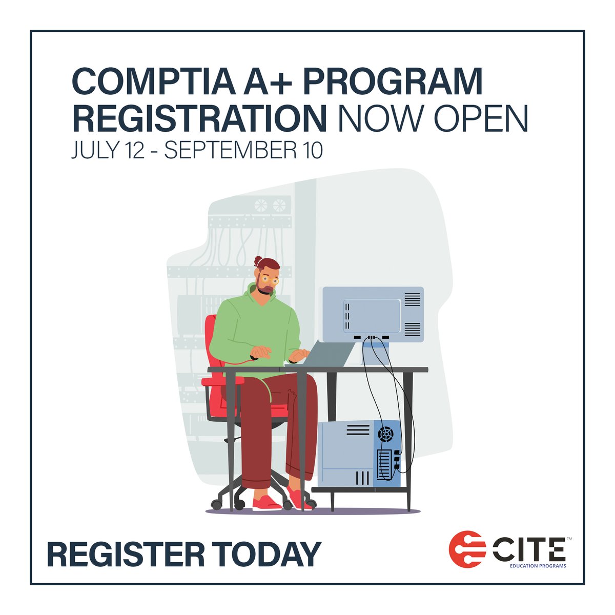 Are you a K-12 technologist who wants to pursue their CompTIA A+ certification? Join the pilot offering of the CITE CompTIA A+ Bootcamp Study Program! To learn more and register, visit: cite.org/events/comptia….
#CITE_EDU #k12sysadmin #edtech #technology
