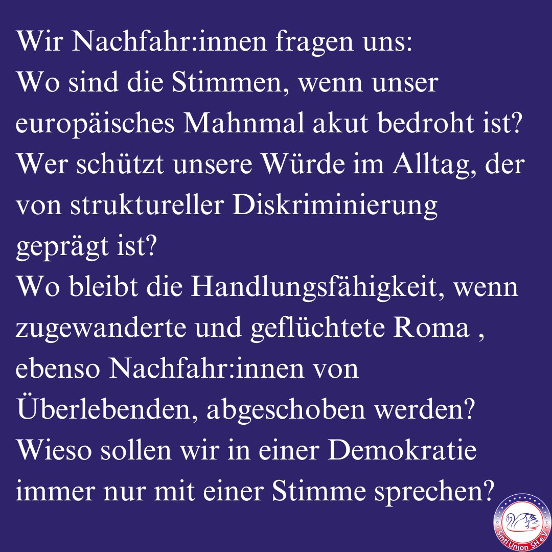 Heute ist der europäische Holocaust-Gedenktag für alle deportierten und ermordeten Sinti und Roma.

Fortsetzung  ⤵️