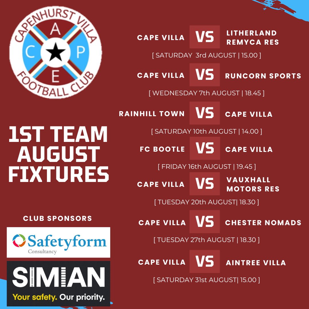 Capenhurstvillafc (@capevillafc) on Twitter photo 1st Team start their season tomorrow under new management and we welcome <a href="/RemycaRes/">Litherland Remyca Reserves</a> to the Cape for a 3pm kick off. 1st Team start their season tomorrow under new management and we welcome <a href="/RemycaRes/">Litherland Remyca Reserves</a> to the Cape for a 3pm kick off.