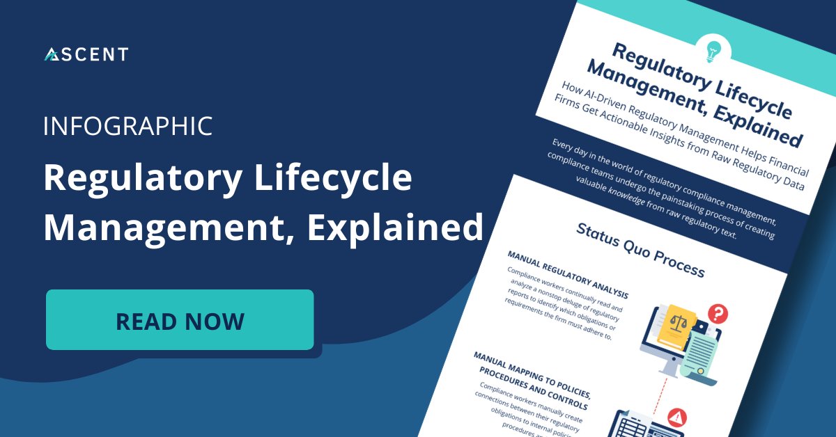 Check out this infographic to learn how automation of the regulatory lifecycle can cut down on time spent monitoring for regulatory changes, reduce costs, and lower your risk of non-compliance.

Download the infographic: bit.ly/3A5OUUN