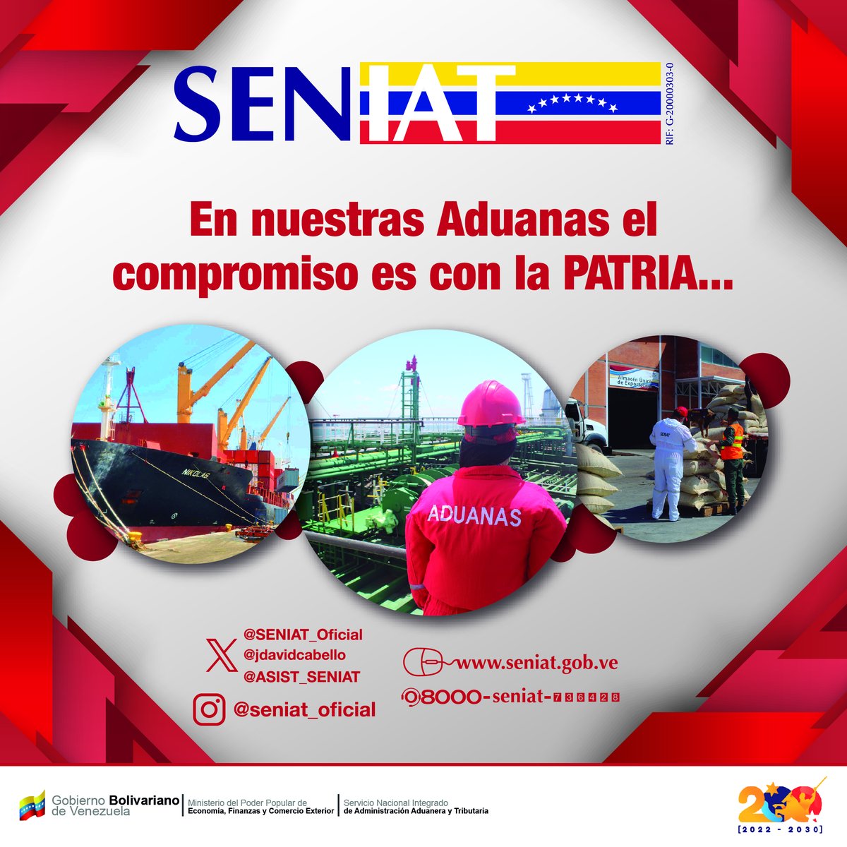 El SENIAT trabaja de manera eficiente los procesos aduaneros y tributarios, consolidando la seguridad social de la Patria. 

NO te dejes engañar con gestores, el #SENIAT se caracteriza por su transparencia, eficiencia y eficacia #SeniatTrabajaParaTi

<a href="/SENIAT_Oficial/">SENIAT</a>