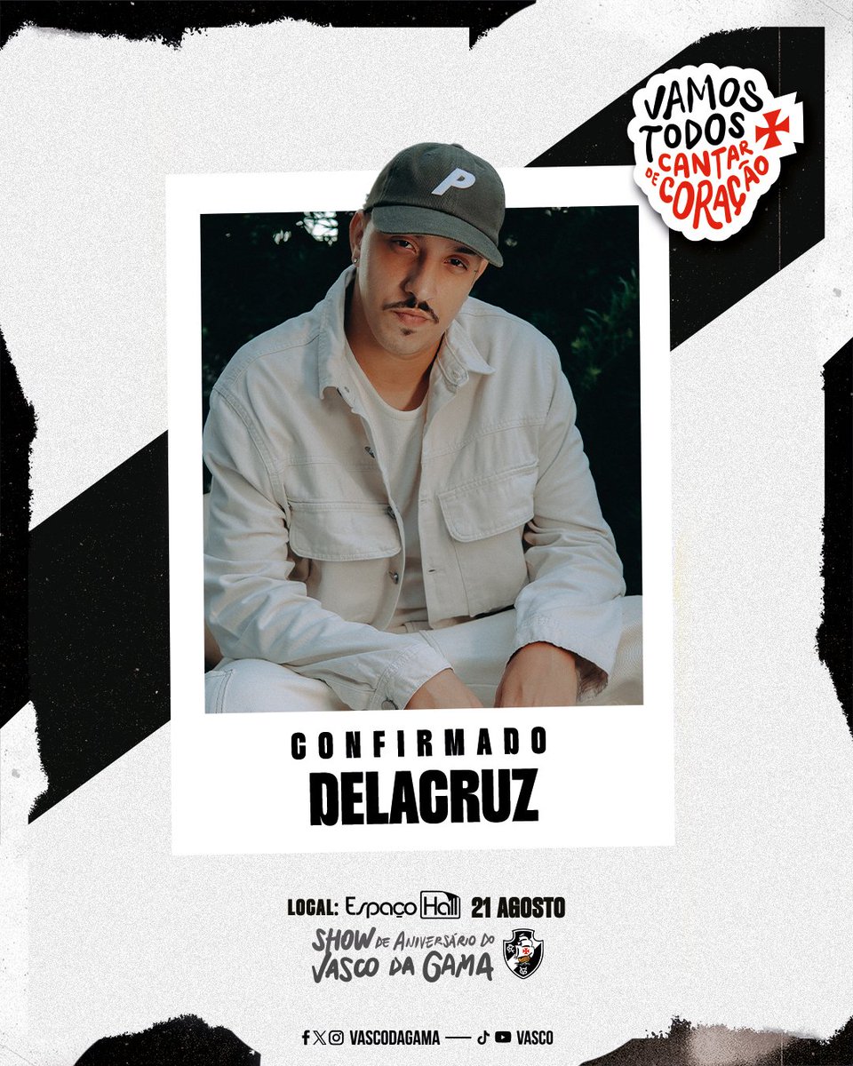 VascodaGama's tweet image. Vício de amor. Vício de Vascão. 🎶

@delaoriginal está confirmado para o show de aniversário de 126 anos do #VascoDaGama!

Vamos Todos Cantar de Coração ❤️💢

🗓️ 21 de agosto
📍 Espaço Hall - Rio de Janeiro, RJ.
⏳ Mais atrações e informações sobre ingressos EM BREVE.