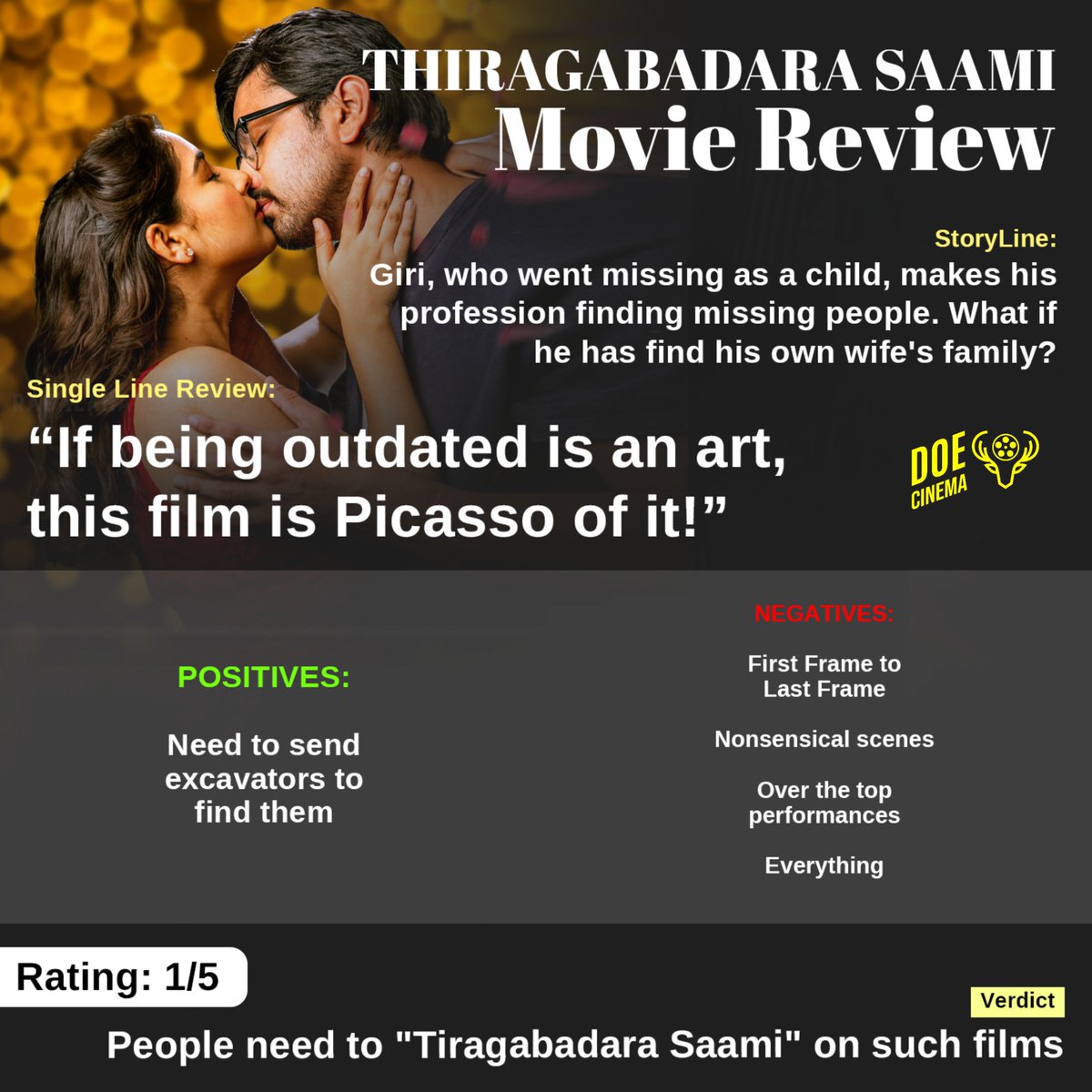 doecinema's tweet image. #ThiragabadaraSaami Movie Review and Rating 🎫

#ThiragabadaraSaamiReview #Rajtharun #Rajtarun