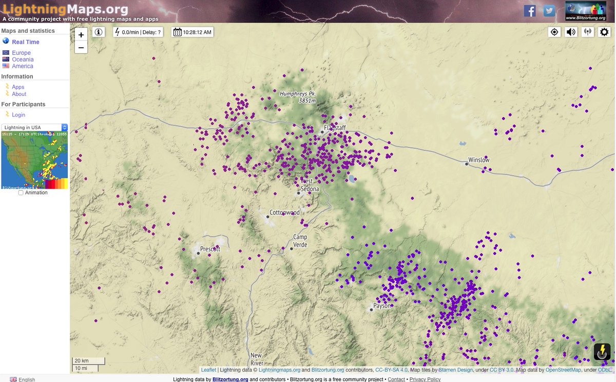 Quite a storm with prolific lightning in the Flagstaff area last night.

#azwx