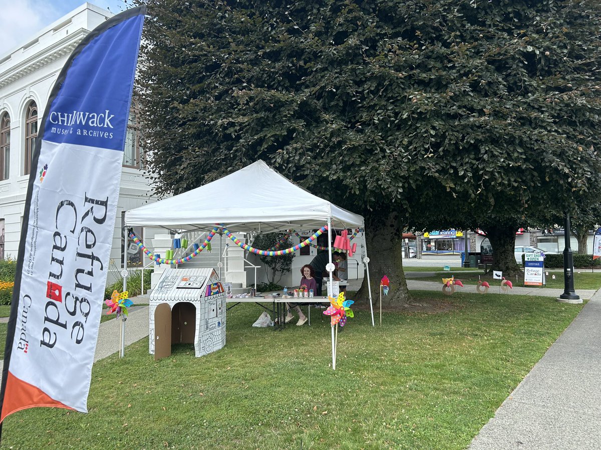 We are all set up for the last day of Sweet Summer Fun! Participation is free and the sun is shining! 

Admission to our feature exhibition, Refuge Canada, a travelling exhibition created by the Canadian Museum of Immugration, is free and Gift Shop merchandise is 10% off.