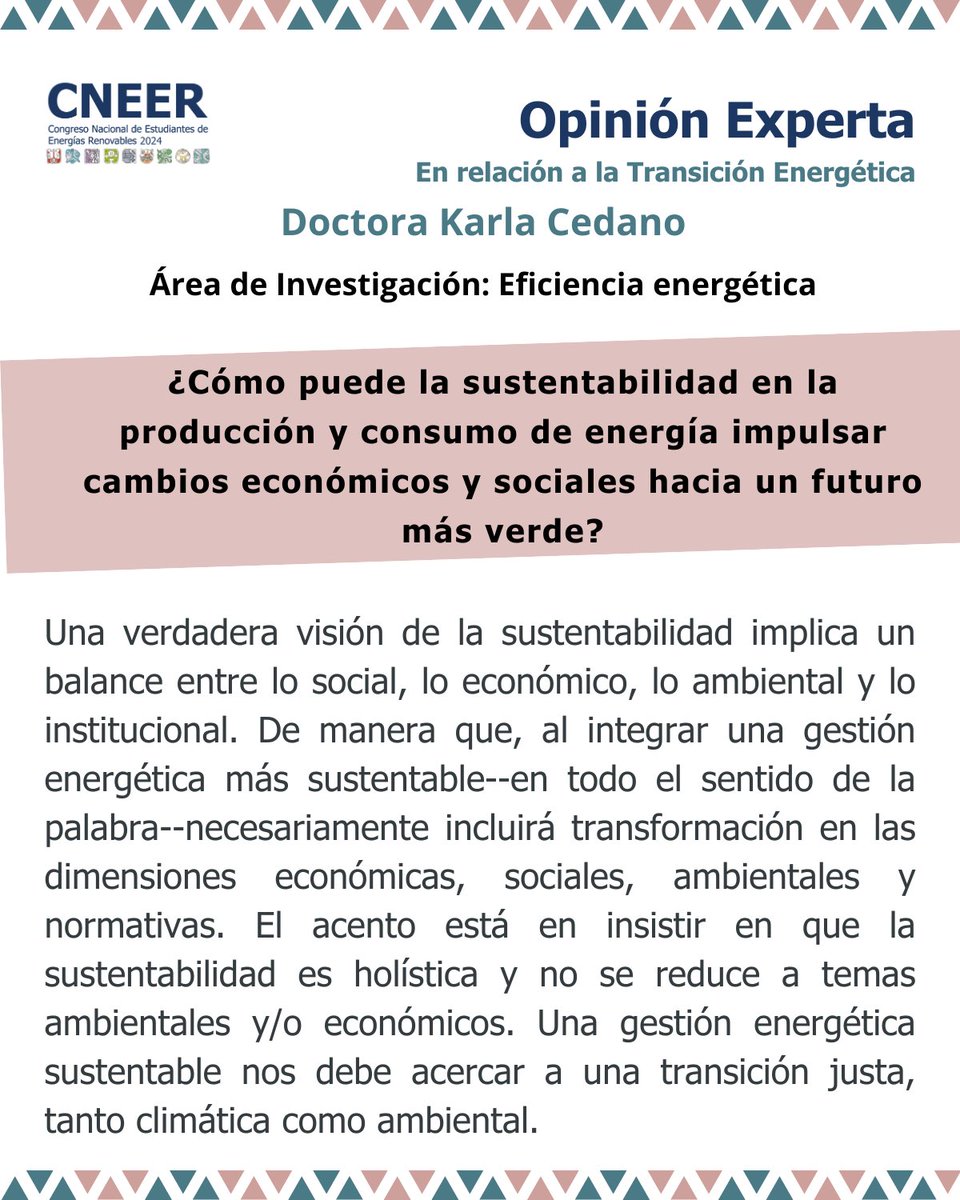 🌟 ¡Nueva edición de "Opinión Experta"! 🌟
Para esta edición, la doctora Karla Cedano, investigadora en el #IER, nos comparte su opinión sobre el impacto que tiene la sustentabilidad y el consumo de energía en el sector de producción.
!Encuéntrala en X, LinkedIn y página web!