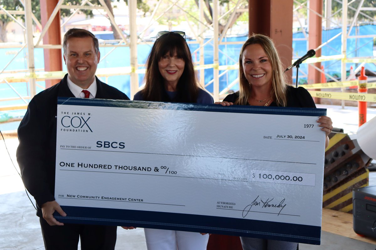 This week we presented <a href="/SBCSSanDiego/">SBCS</a> with a $100K grant from the James M. Cox Foundation for its neighborhood technology lab!  Opening early next year, the lab will help bridge the #digitaldivide for #ChulaVista community members in need.