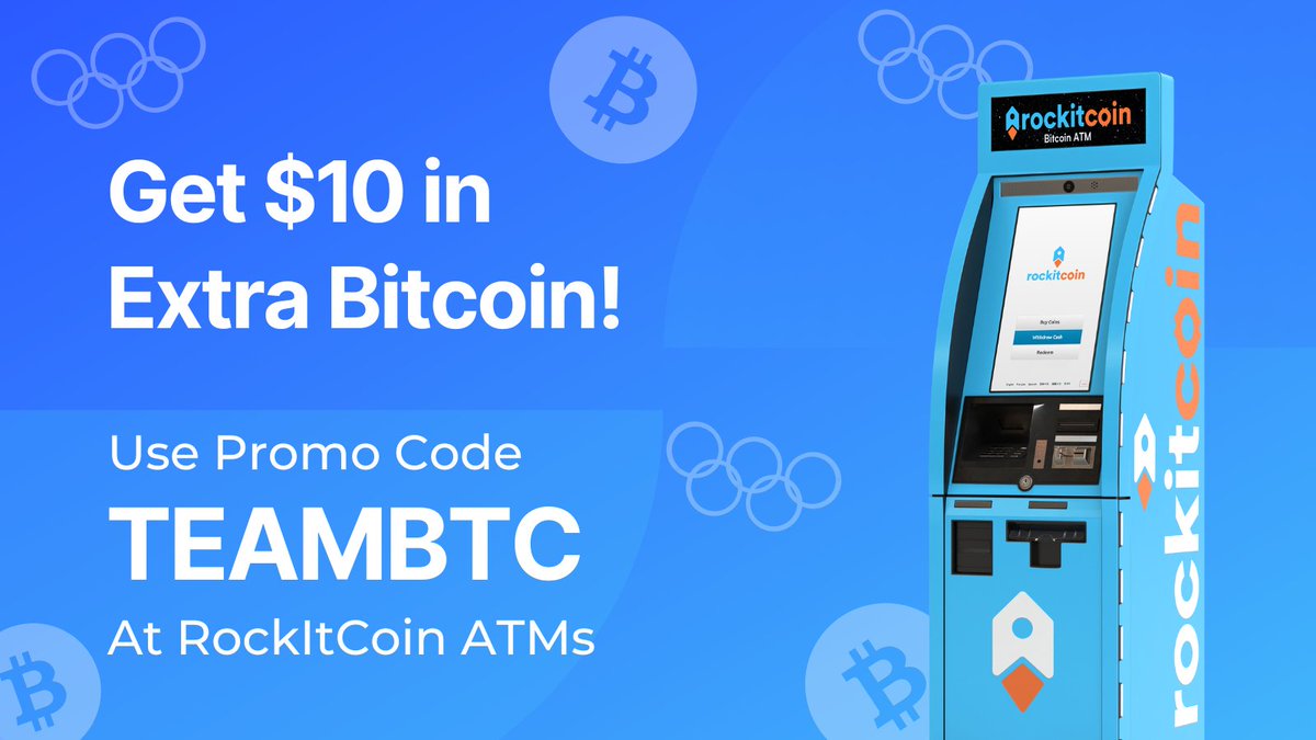 🥇Celebrate the Paris Olympics with RockItCoin! Use promo code "TEAMBTC" to receive an extra $10 in Bitcoin when you purchase $200+ of Bitcoin. Whether you're new to cryptocurrency or a seasoned pro, go for gold with RockItCoin!🥇

Limit one use per customer
Valid through 8/9/24