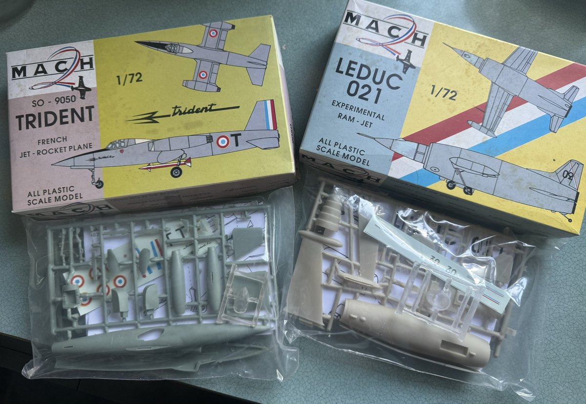 doogwasps's tweet photo. @AviationMarlene Knowing your love of all things French and Experimental, I thought you’d enjoy these. Picked them up in a box lot, and they’re not as old as they look (1993), but the moulds look way older. Should be fun builds. https://t.co/Pp8dDHRP1S