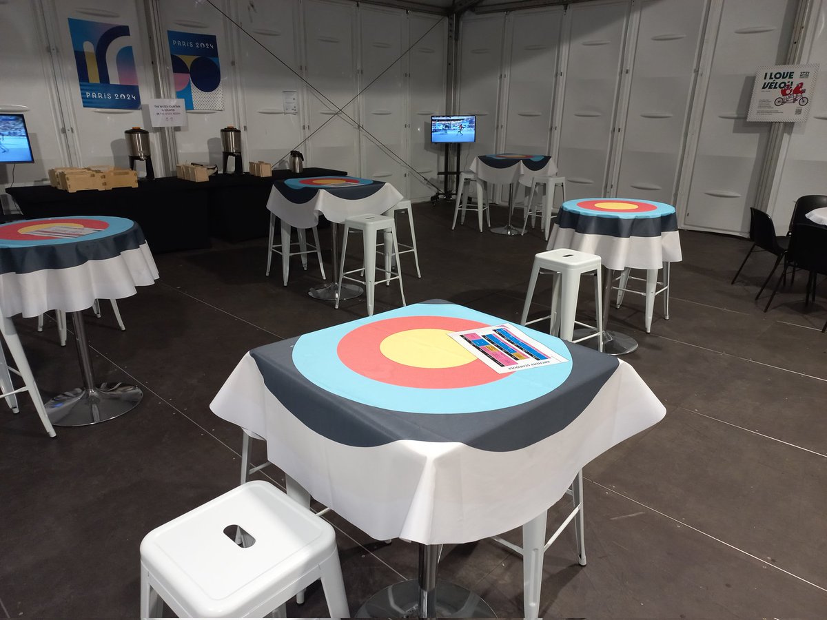 Eating area at the archery venue, even you can practice targeting while eating
#Paris2024