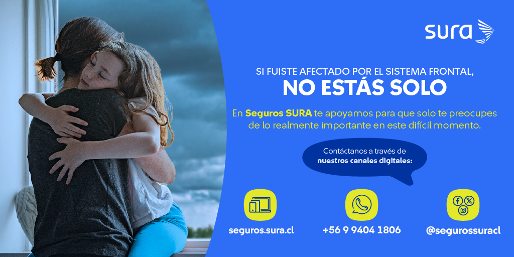 ¡Atención! 🌧️ Si las lluvias han causado algún siniestro, estamos aquí para ayudarte.  Estamos contigo para proteger lo que más importa. 💙 #SegurosSURA #AsistenciaSURA