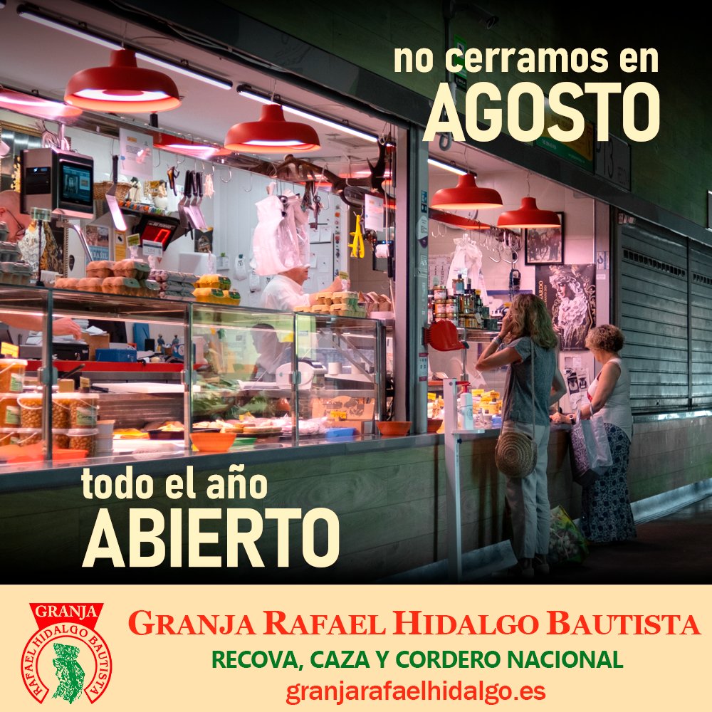 GranjaRHidalgo's tweet photo. 🛒Granja Rafael Hidalgo Bautista, mantiene abierto su puesto durante todo el año, también en agosto. Le atendemos en nuestro horario habitual, de 7:00 a 15:00, de lunes a sábado.🌻 ¡Feliz verano! https://t.co/WNuUudhXT2