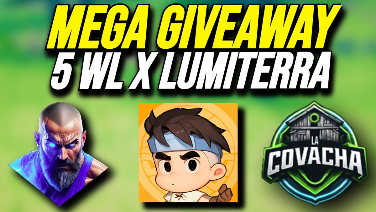 🎁NEW MEGA GIVEAWAY: 5 LUMITERRA WHITELIST !🎁

🟢GIVEAWAY N*1 x 3 Lumiterra CBT Whitelist
1⃣ FOLLOW: <a href="/LumiterraGame/">Lumiterra (mainnet arc)</a> , <a href="/ELREA01/">EL REA 🇦🇷</a> , <a href="/LaCovachaGuild/">Wayfinders Covacha</a> , <a href="/GamePlayNoti/">NOTI</a>
2⃣ LIKE + RT + COMMENT tagging 3 friends and your RONIN ADDRESS

🚨👇MORE GIVEAWAYS 👇🚨
- Giveaway N*2: