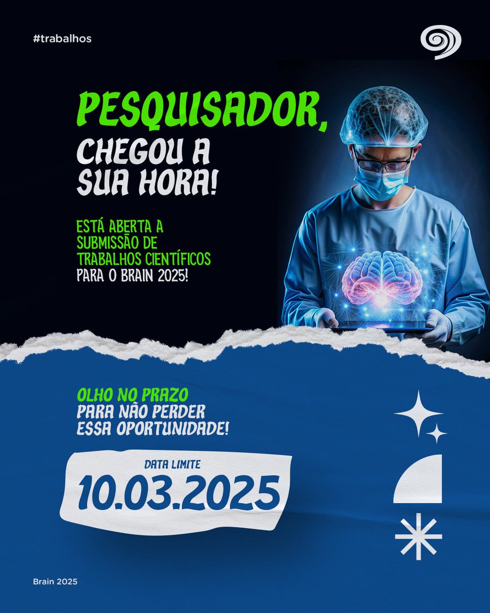 Siga as orientações de envio na área "submissões" do nosso site e submeta o seu resumo para o Brain 2025. Não perca essa oportunidade de mostrar o seu trabalho para os mais renomados especialistas em neurociências e concorrer ao Prêmio CCM de Incentivo à Pesquisa.