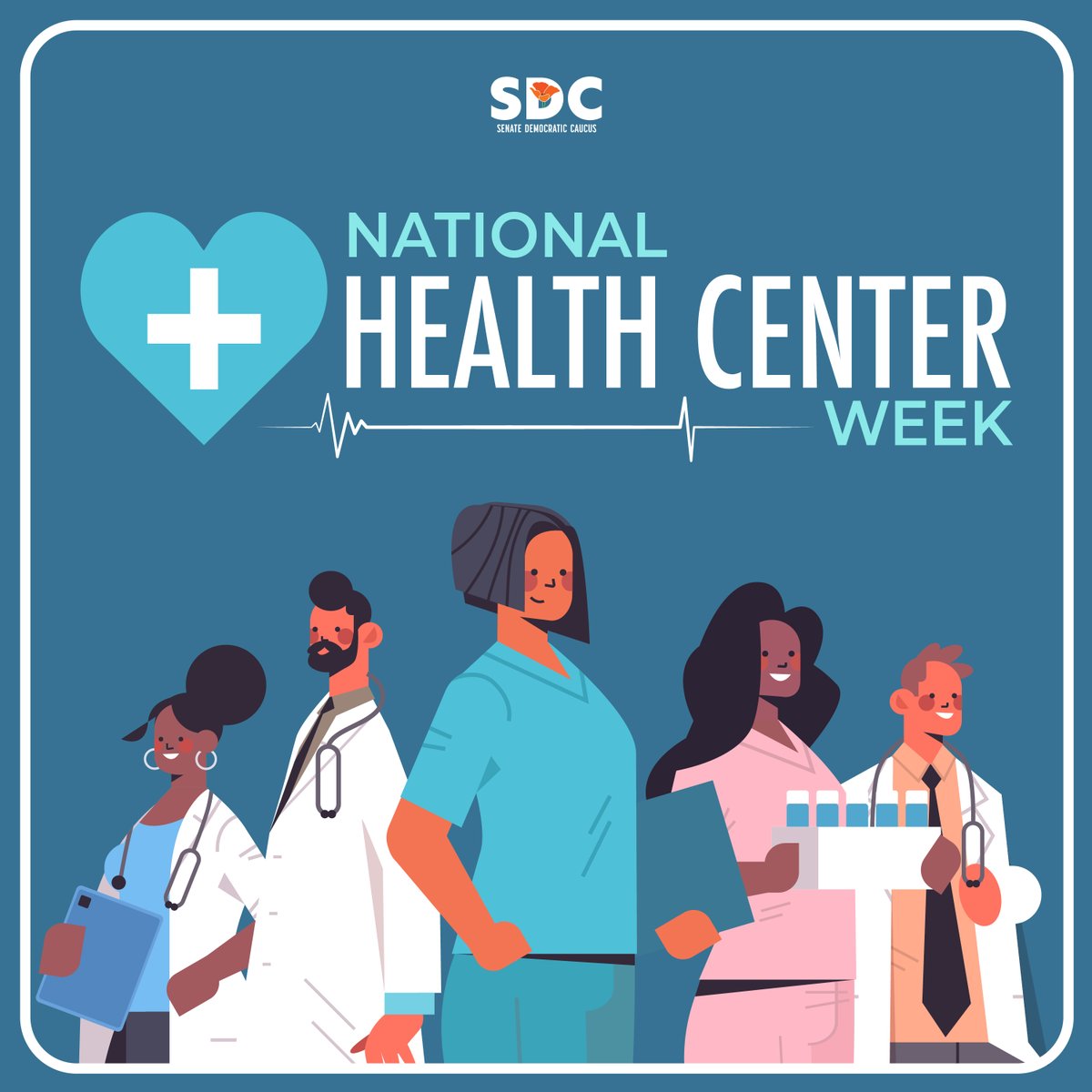 CASenateDems's tweet photo. August 4-10 is National Health Center Week. This week we celebrate and raise awareness of the 1,400+ community health centers across the United States. Make sure you thank a health center employee! For more info: https://t.co/oIBLxLvepv
#NHCW24 #CAhealth #CASenateDems https://t.co/9MH1p3RO37