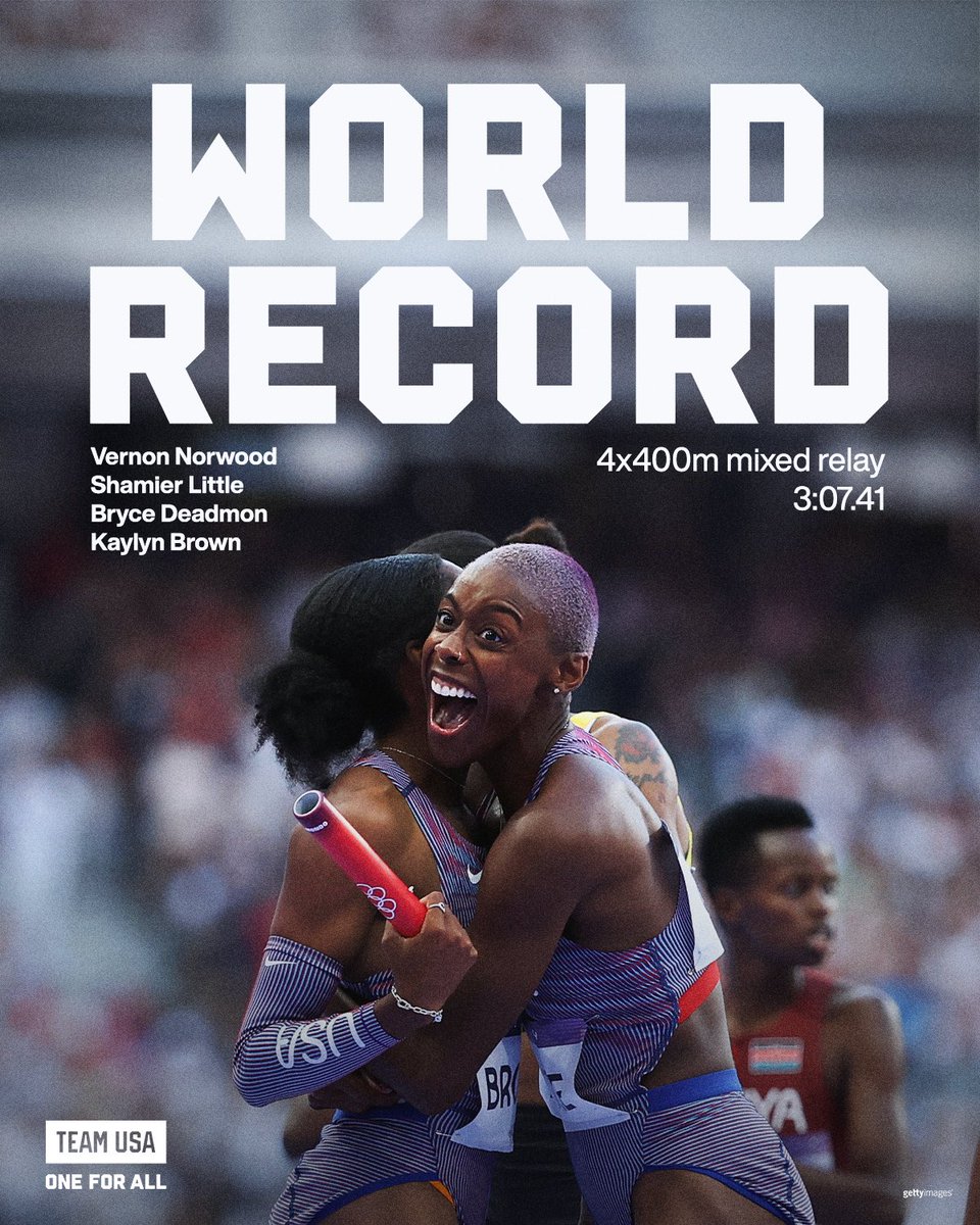 WORLD RECORD SHATTERED 🤯

<a href="/usatf/">USATF</a> starts off the #ParisOlympics with a world record in the mixed 4x400m relay heats!
