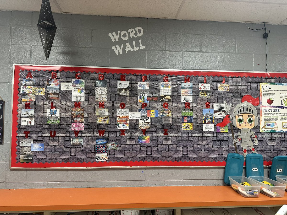 Art word wall up and ready to inspire! ✌🏻❤️🎨