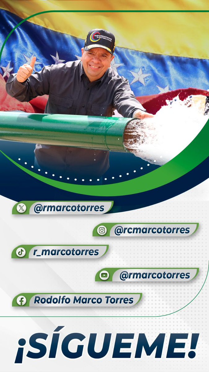 ✔️¡Sigue al Min. <a href="/RMarcoTorres/">Rodolfo Marco Torres</a> en todas sus redes sociales!  Mantente informado sobre la gestión que realiza día a día trabajando junto con las hidrológicas para fortalecer el sistema hídrico nacional  📷📷