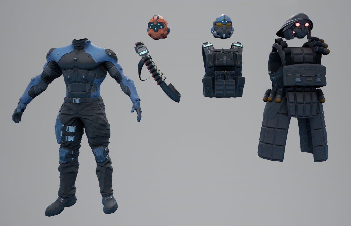 ChronosEvent's tweet image. To streamline the process, we created a base mesh with the complex skinning of vertices, the collision, and physics done once. Then, we add &apos;attachment&apos; meshes and change materials to create variations.

#indiegame #indiedev #devstories #gamedev #roguelike #gaming #steamwishlist