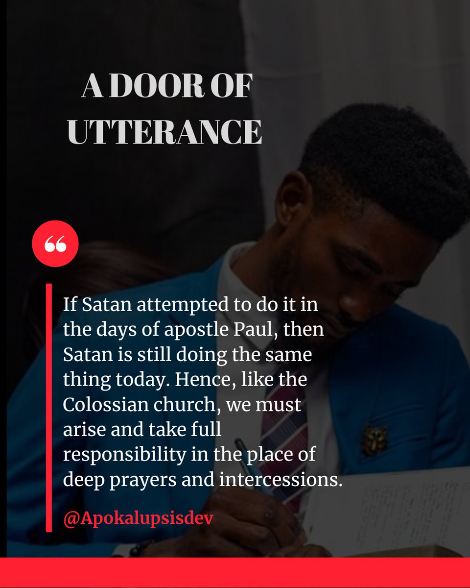 Apokalupsisdev's tweet photo. As the Church of God, we ought to pray, that God opens doors of utterance, that we may be able to teach the Gospel of Christ in places, and amongst people who need to hear our message... Read more

If you do not have a copy, send us a message to get yours.

#apokalupsis
#pray https://t.co/XvqdhTscgO