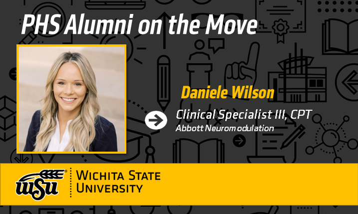 Congratulations to Daniele Wilson on her promotion to Clinical Specialist III, CPT at Abbott. #ShockerAlumni #ShockerNation #ShockerProud #WSU_PHS #PHSProud