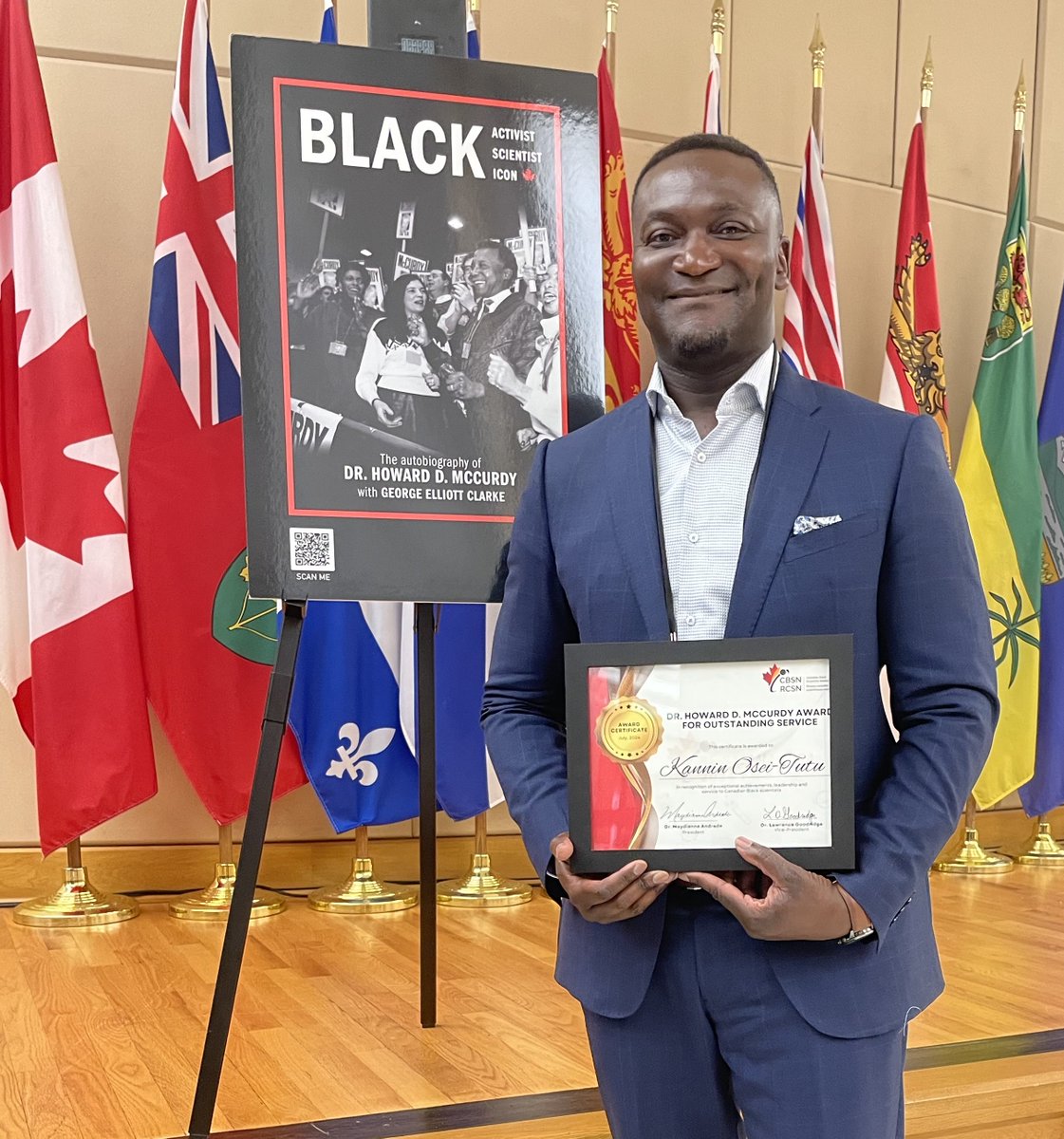 Grateful and humbled to be the recipient of the Dr. Howard D. McCurdy Award for Outstanding Service to Canadian Black Scientists. It’s an honour to be recognized alongside other Black scientists. #BESTEMM2024